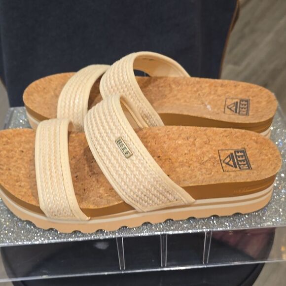 Reef Cushion Vista Hi Slide Sandal- Vintage Raffia - Picture 8 of 9